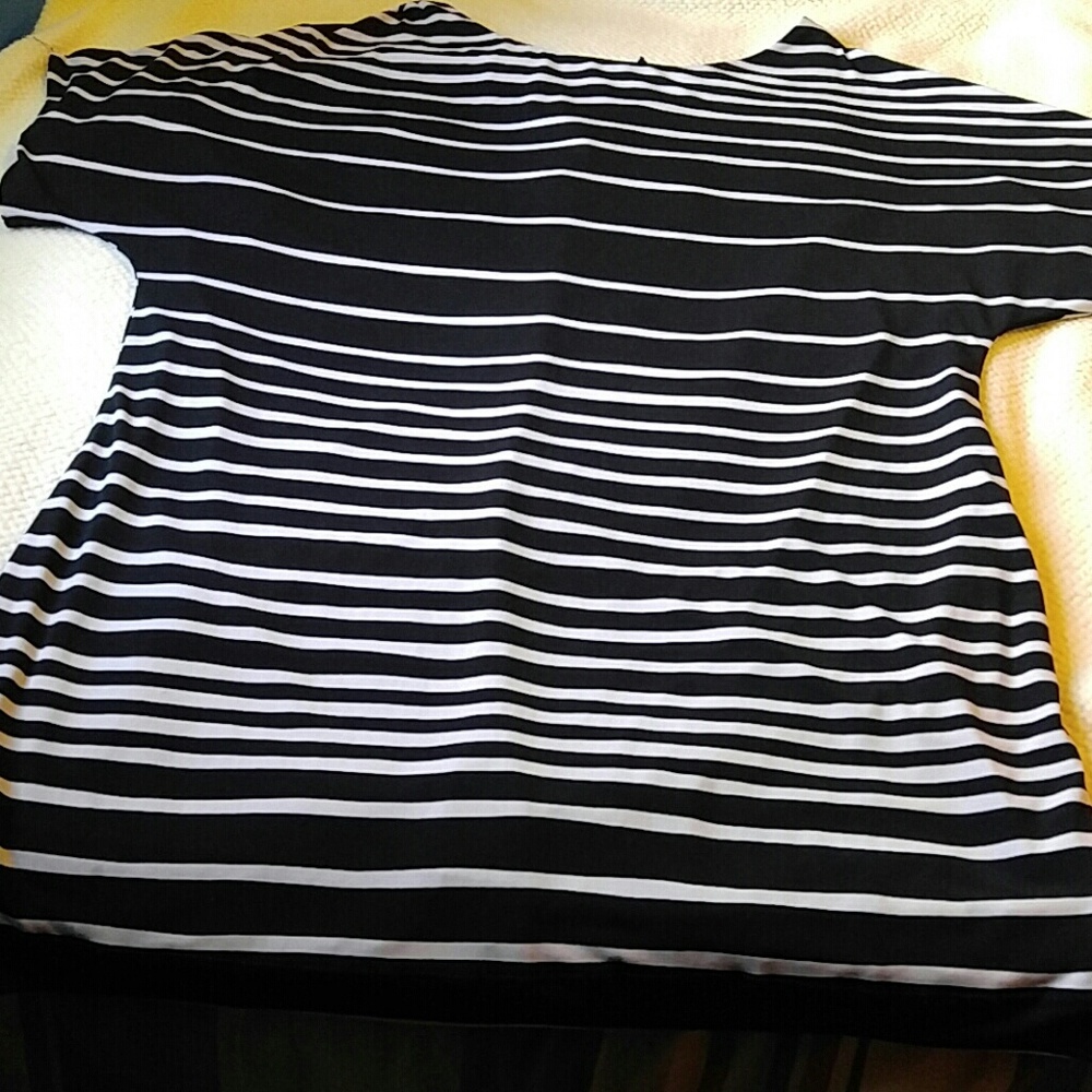 Black Dress with White Stripes